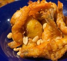 Pear-Encrusted Almond Shrimp