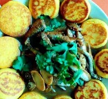 Small River Fish with Pancakes