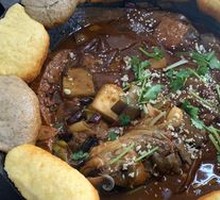 Catfish Pot with Corn Cakes