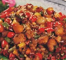 Green Pepper Chicken Dice