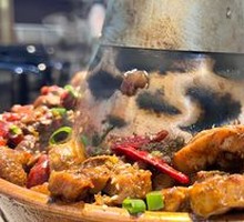 Chicken Thigh and Intestine Hot Pot