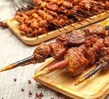Lamb Skewers on Red Willow Branches