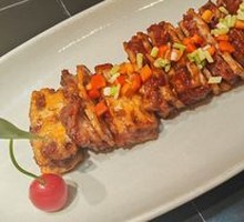 Foie Gras Pan-Fried Lotus Root Stuffed with Duck Liver