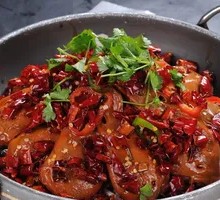 Duck Head and Large Shrimp Hot Pot