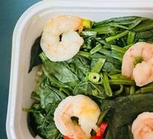 Shrimp Spinach Enoki Mushroom Stir-fry