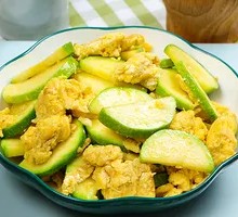 Zucchini and Black Mushroom Stir-Fried with Eggs