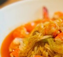 Braised Large Shrimp with Chinese Cabbage