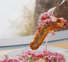 Fried Fish Cutlet with Pickled Vegetable Sauce