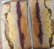 Purple Sweet Potato Crispy Pork Floss Soft Egg Sandwich