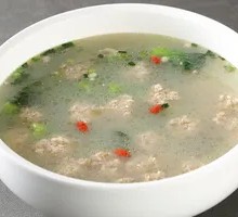 Vegetable and Pork Dumpling Soup