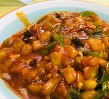 Eggplant Cubes Noodles