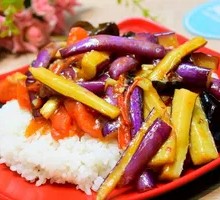 Braised Eggplant Rice Bowl