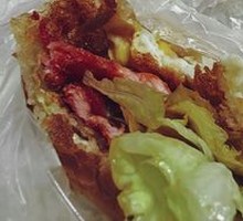 Egg-filled pancake with pork tenderloin