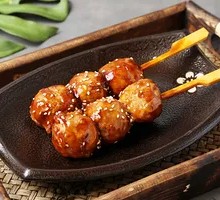 Crispy Bone Meatballs Skewers