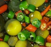 Spicy Pepper with Preserved Egg