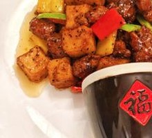 Fresh Mushroom Steak on Iron Plate