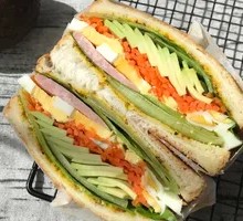 Avocado Ham Egg Whole Wheat Sandwich