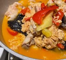 Stewed Fish Offal in Pot