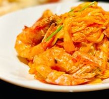 Braised Large Shrimp with Chinese Cabbage