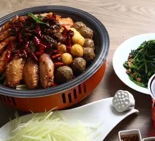 Chicken Shrimp Hot Pot with Gizzard