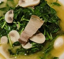 Salted Pork with Mushrooms and Seasonal Vegetables