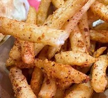 Spicy Oil Drizzle Crinkle Fries