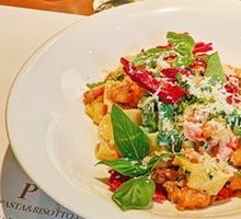 Lemon Radicchio Shrimp with Handmade Wide Pasta