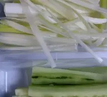 Cucumber with Green Onion Strips