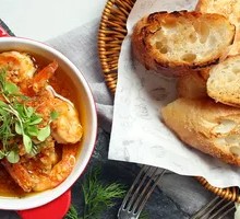 Baked Garlic Shrimp with Bread