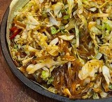 Sizzling Glass Noodles with Cabbage