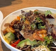 Crispy Quinoa Shrimp and Avocado Salad