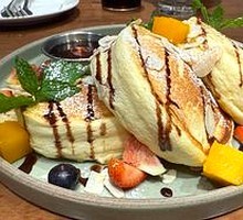 Fresh Fruit Chocolate Souffle Pancake
