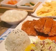 Fried Cheese Rolls with Fried Pork Cutlet