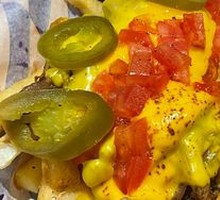 Grilled Beef Brisket with Cheese Fries
