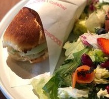 Salmon and Blueberry Salad with Mint Chicken Sandwich