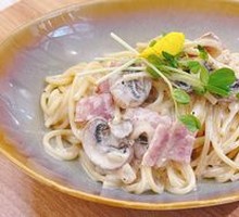 Carbonara Bacon Mushroom Cheese Pasta