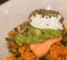 Smoked Salmon Kimchi Fried Rice with Egg