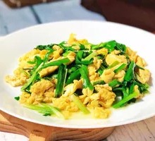 Stir-fried Leek with Free-range Eggs