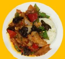 Spicy Pork and Potato Rice Bowl