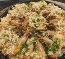 Stir-Fried Garlic Shrimp in Flat Pan