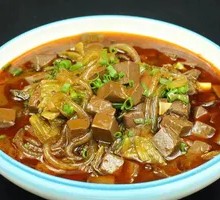 Sour Cabbage Duck Blood Noodle Soup