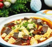 Duck Blood and Tofu Rice Bowl