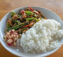 Mushroom and Sausage Rice Bowl