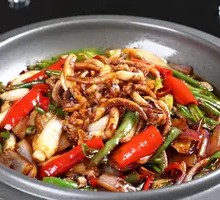 Spicy Squid Tentacles in Dry Pot