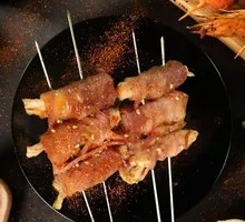 Grilled Bacon and Enoki Mushrooms