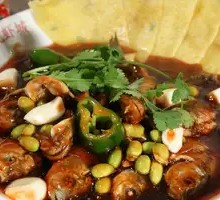 Mixed Fish with Corn Cake
