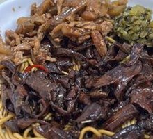 Duck Intestine Dry Noodles with Pickled Vegetable and Pork, Boiled Egg