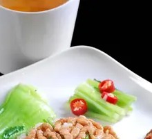 Green Pepper and Chicken Offal with Edamame