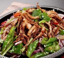 Grilled Squid on Iron Plate