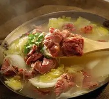 Salted Goose with Napa Cabbage and Vermicelli Stew